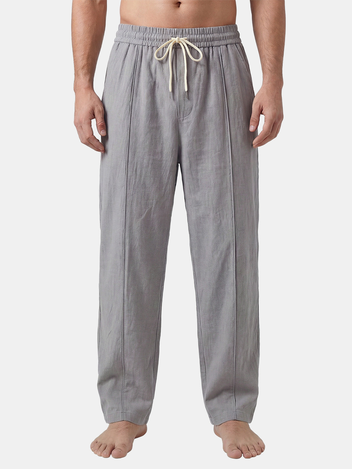 Men's Casual Linen-Blend Drawstring Pants Eleven Oasis