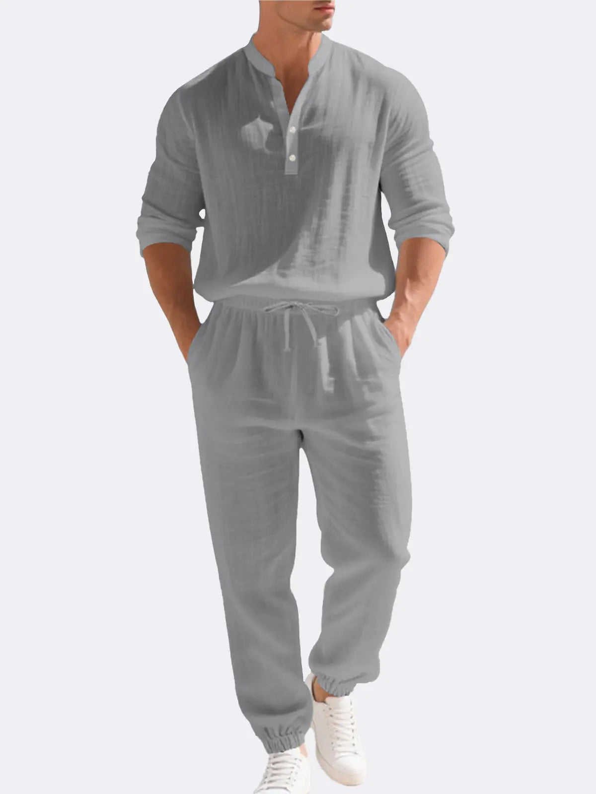 Men's Linen Long Sleeve Set ElevenOasis