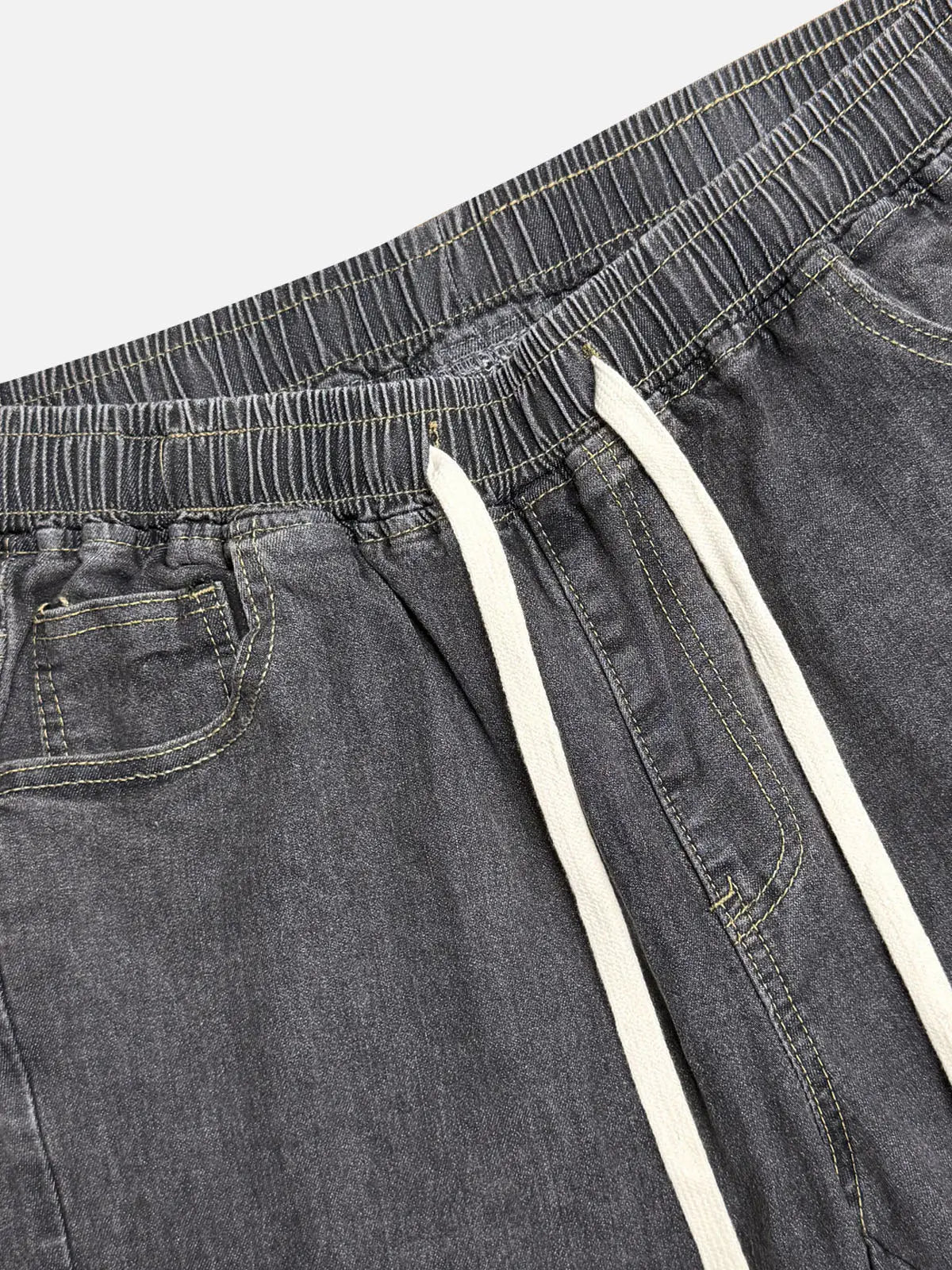 Men's Cargo Pocket Drawstring Denim Jogger Pants ElevenOasis