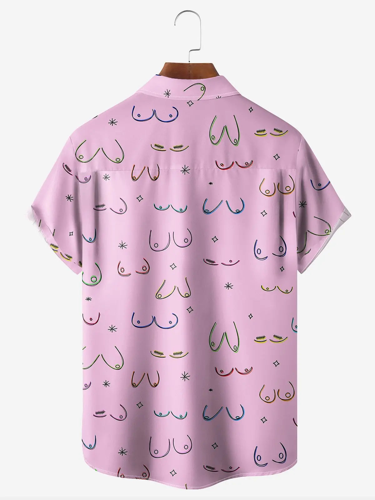 Men's Artistically Hand-drawn Breasts Short Sleeve Casual ShirtMens short sleeve shirts Big and tall Mens shirts Short sleeve shirts for men Mens 4xl shirts Casual short sleeve shirts