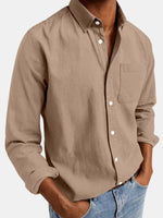 Men's Acid Washed Cotton Long Sleeve Shirt Eleven Oasis