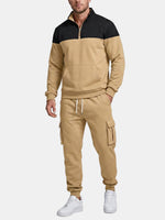 Men's Colorblock Quarter-Zip Tracksuit Set Eleven Oasis