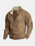 Men's Sherpa Collar Quarter-Zip Fleece Pullover Sweatshirt ElevenOasis