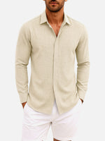Men's Linen Cotton Blend Long Sleeve Shirt Eleven Oasis