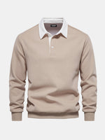 Men's Polo Collar Long Sleeve Sweatshirt Eleven Oasis