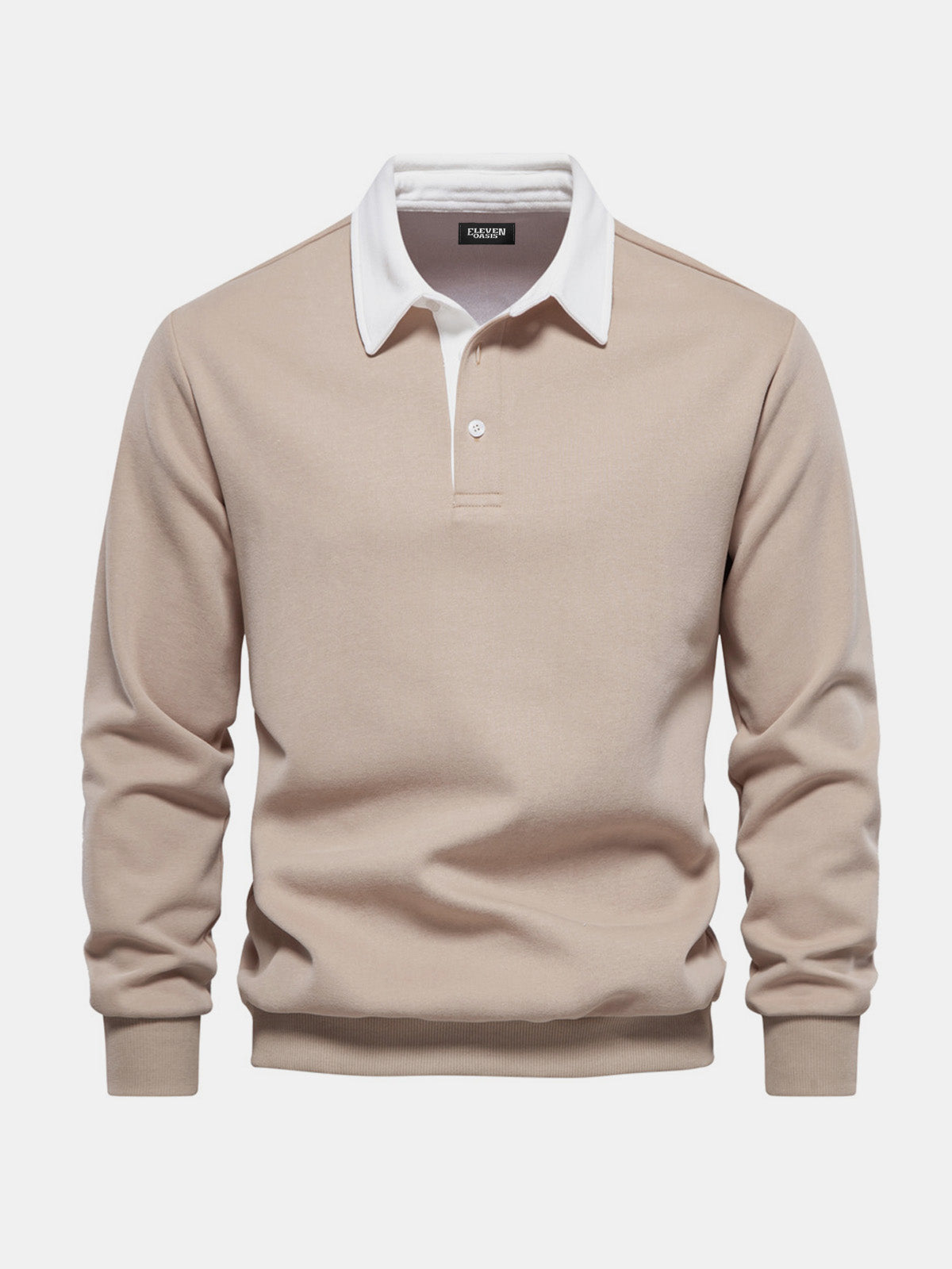 Men's Polo Collar Long Sleeve Sweatshirt Eleven Oasis