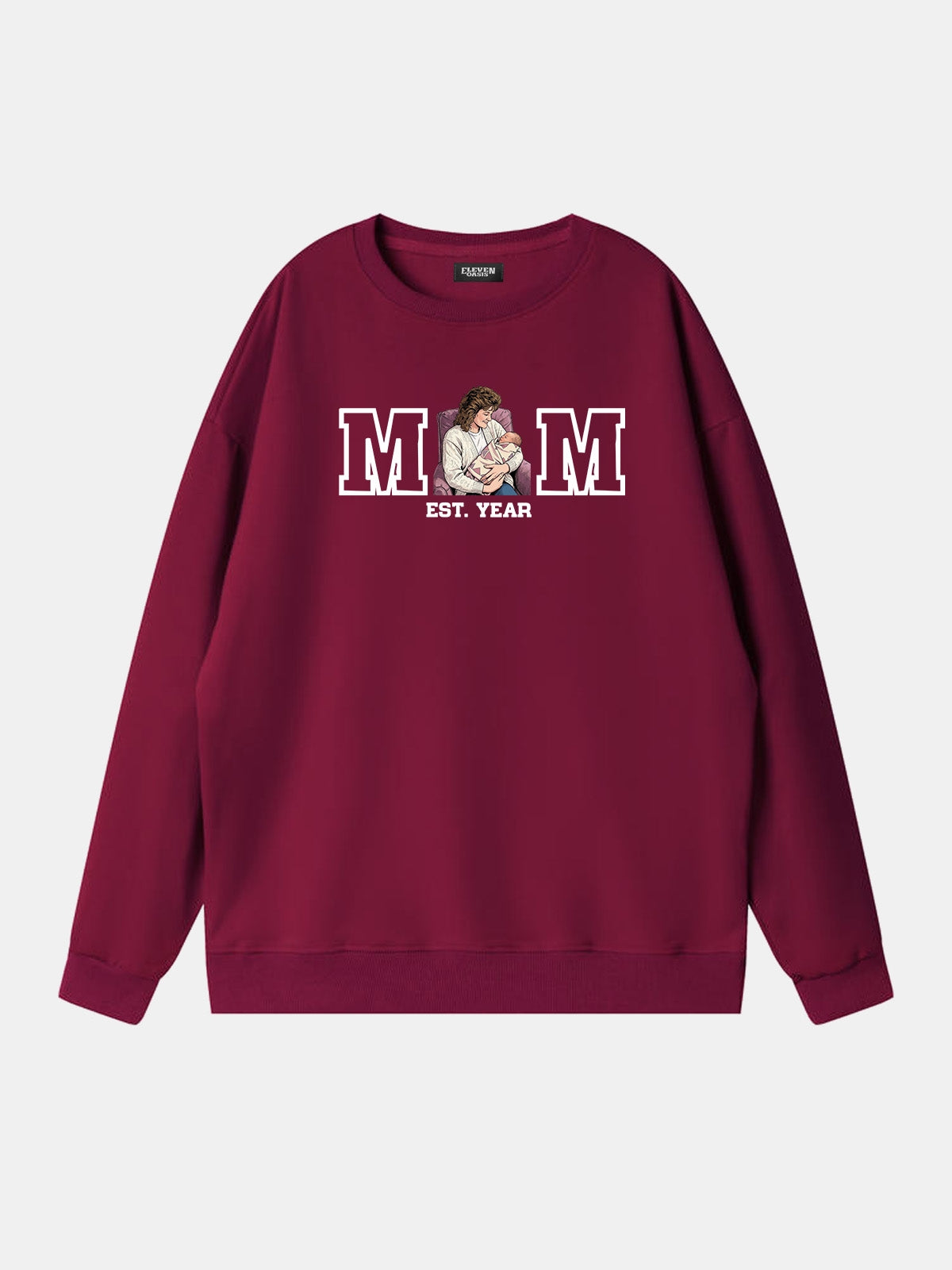 Custom Mom Illustration Sweatshirt Eleven Oasis