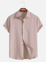 Men's Everyday Crinkle Texture Short Sleeve Shirt Eleven Oasis