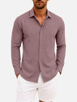 Men's Linen Cotton Blend Long Sleeve Shirt Eleven Oasis