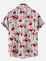 Halloween Blood Handprint Print Men's Short Sleeve ShirtMens short sleeve shirts Big and tall Mens shirts Short sleeve shirts for men Mens 4xl shirts Casual short sleeve shirts