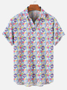 Men's Easter Egg Bunny Pattern Short Sleeve Shirt Summer Everest