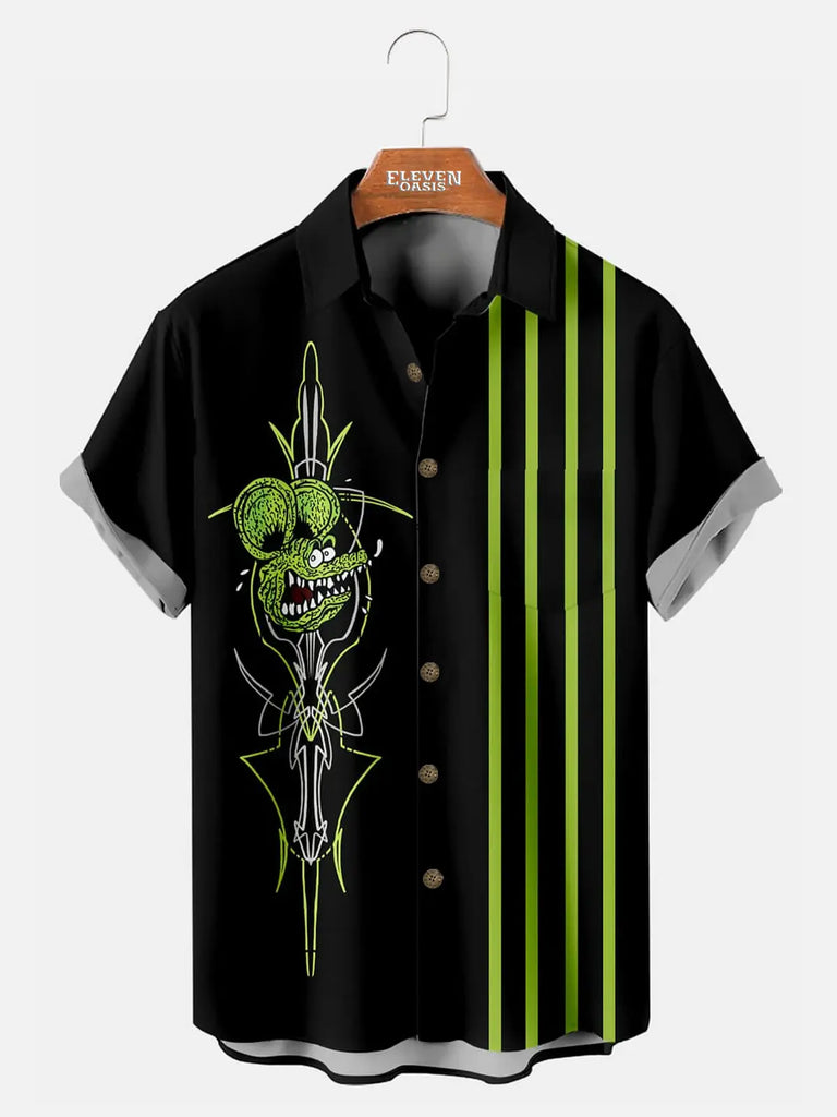 Automotive Stripe Short Sleeve Pocket Shirt Eleven Oasis