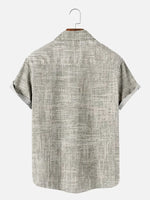 Men's Neutral Crosshatch Pattern Short Sleeve Shirt ElevenOasis
