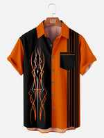 Men's Automotive Stripe Short Sleeve Pocket Shirt ElevenOasis