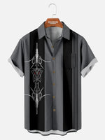 Men's Hot Rod Car Stripe Short Sleeve Shirt ElevenOasis