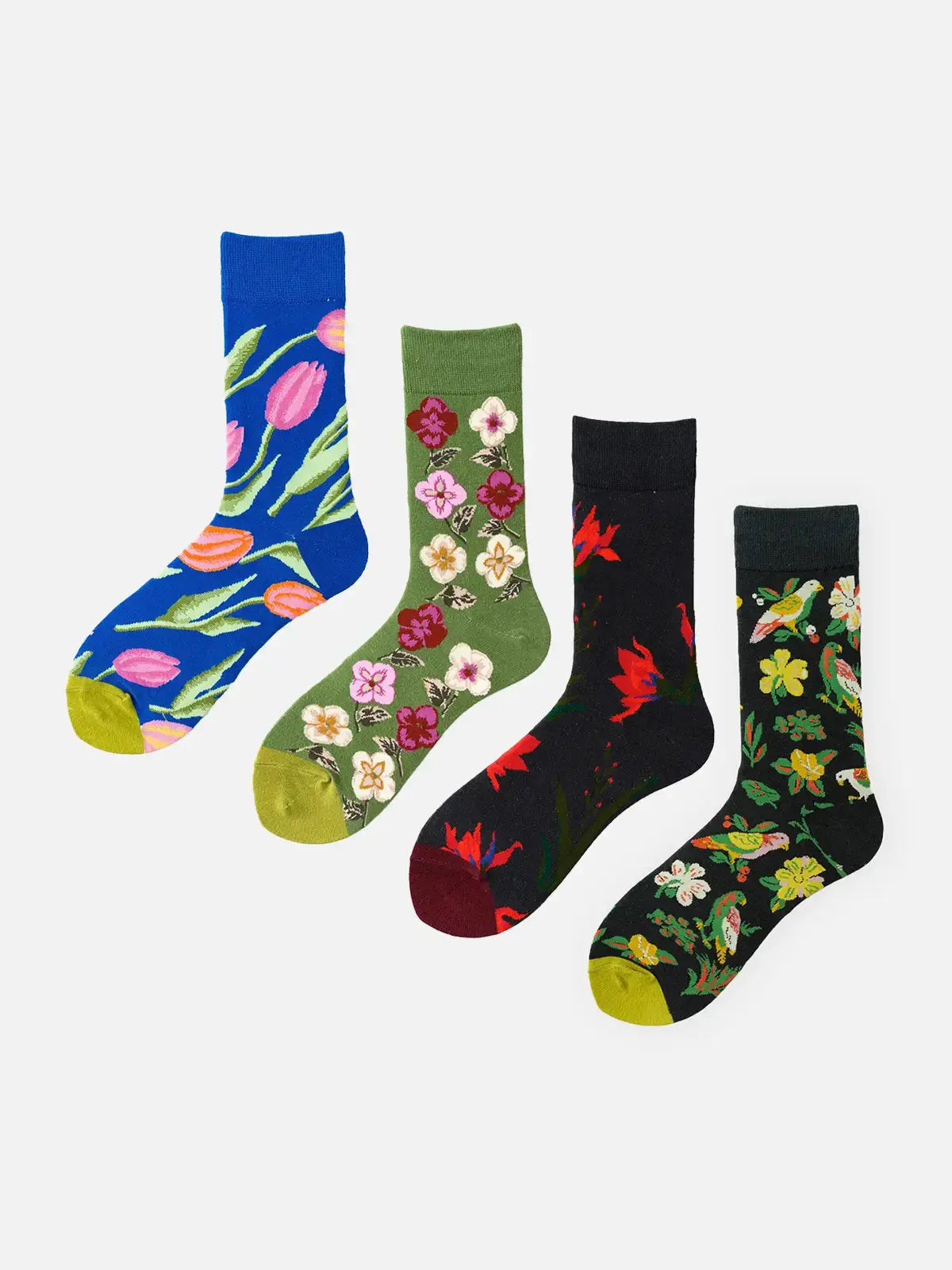 Men's Floral Pattern Crew Socks Eleven Oasis