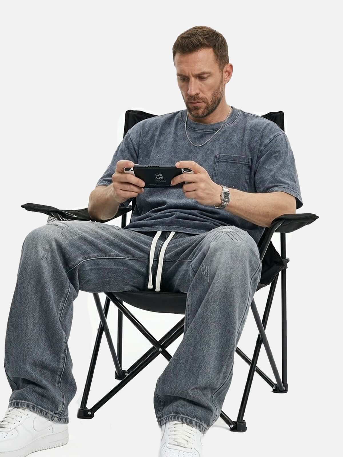 Men's Washed Pocket Crew Neck T-Shirt Eleven Oasis