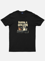 Easter Bunny Hoppin & Grillin Cotton T-Shirt Eleven Oasis
