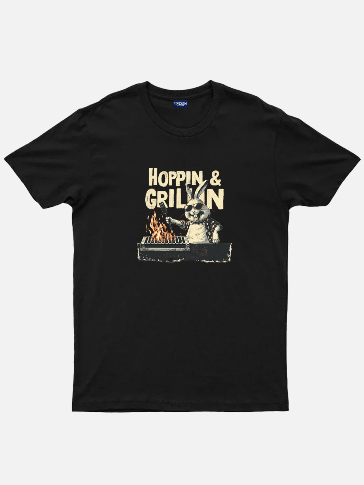 Easter Bunny Hoppin & Grillin Cotton T-Shirt Eleven Oasis