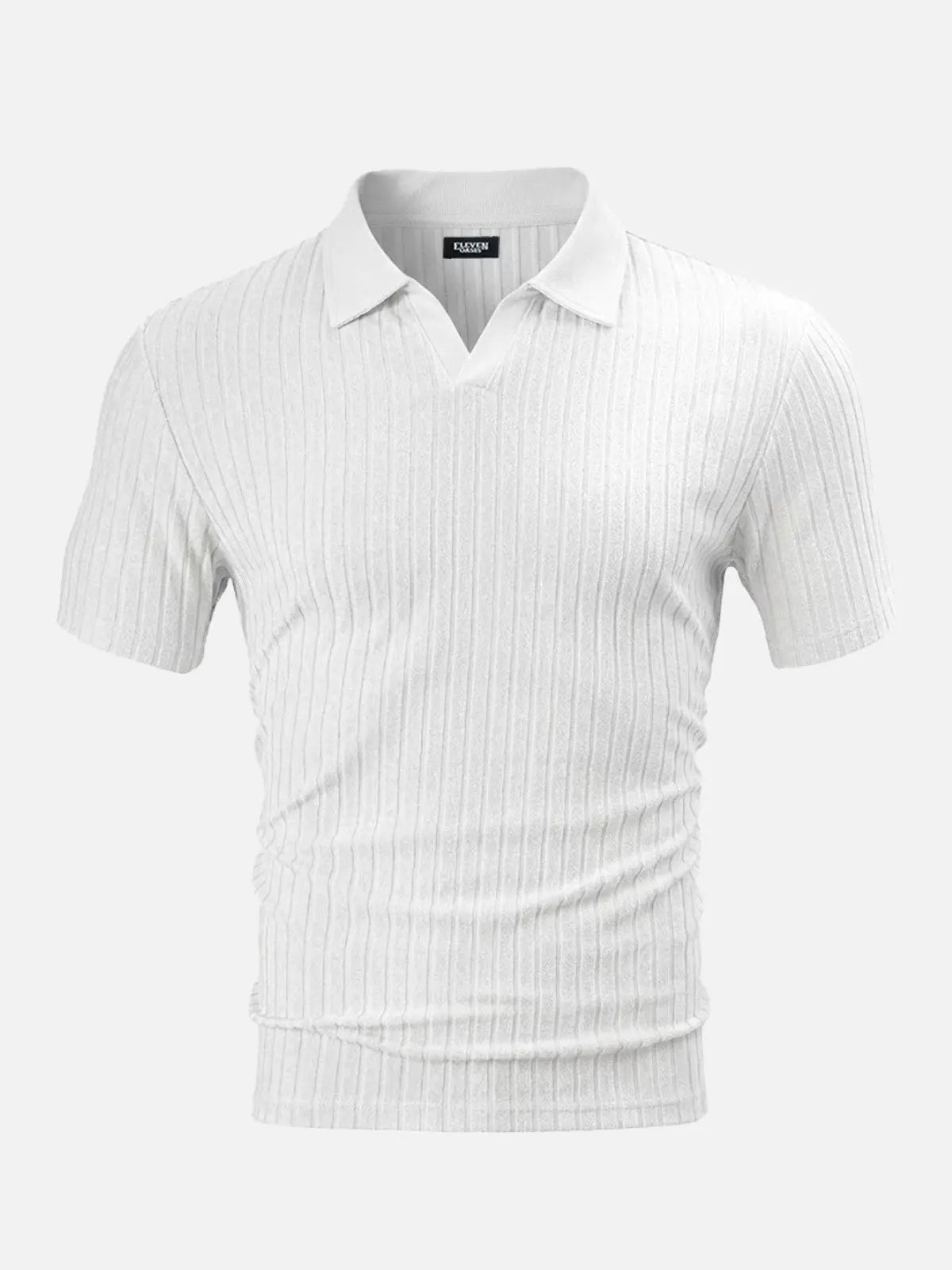 Men's Slim Fit Textured Open Collar Polo Shirt Eleven Oasis