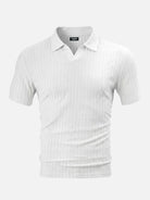 Men's Slim Fit Textured Open Collar Polo Shirt Eleven Oasis