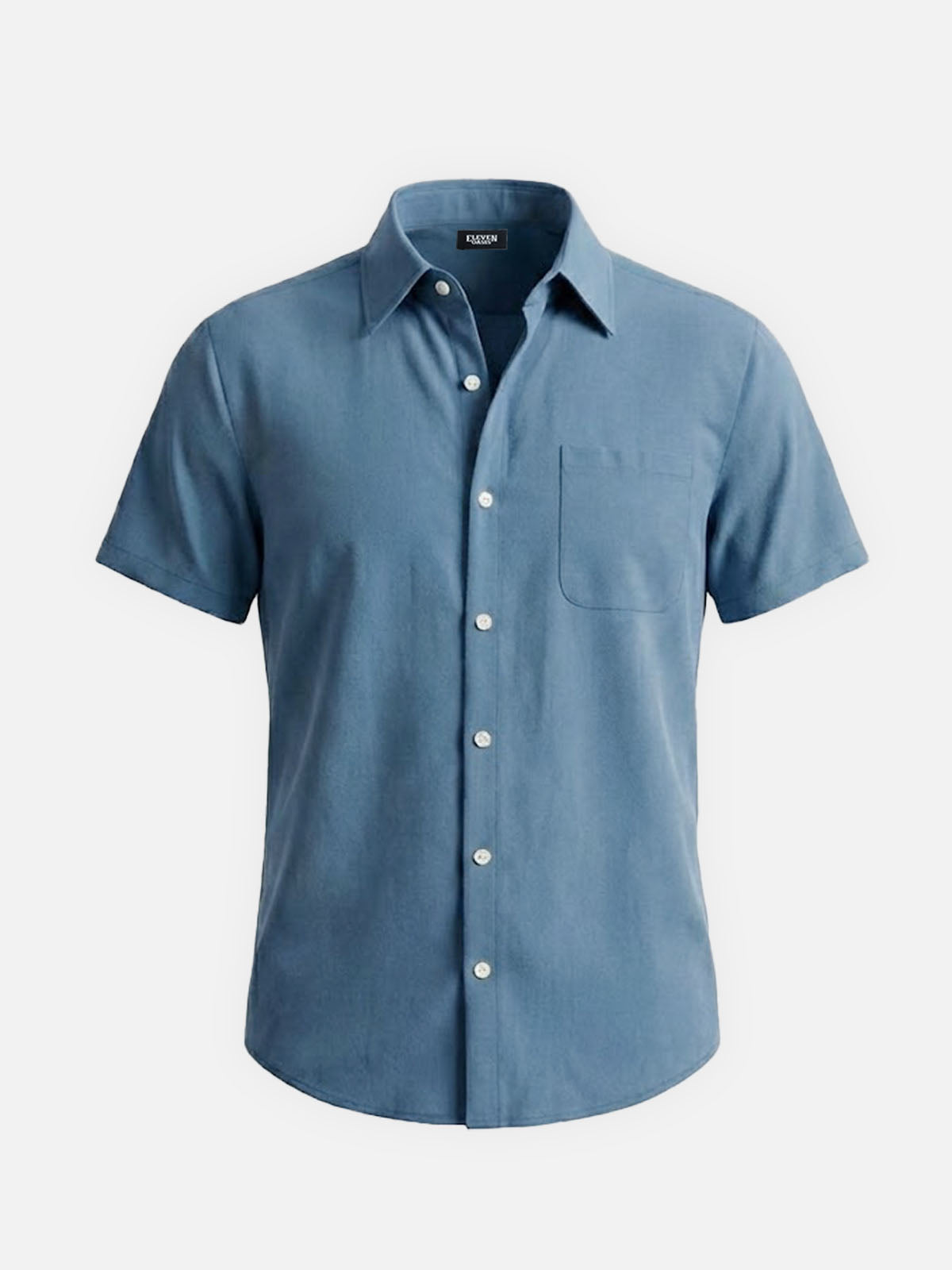 Men's Classic Solid Button Down Short Sleeve Shirt Eleven Oasis