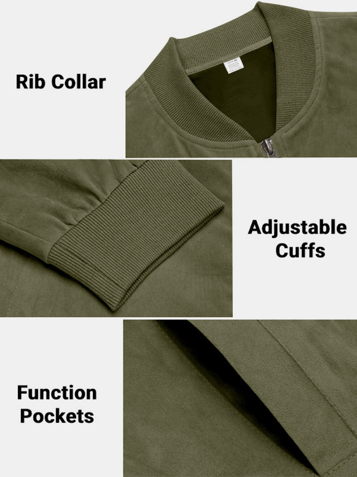 Men's Suede-Feel Bomber Jacket Eleven Oasis
