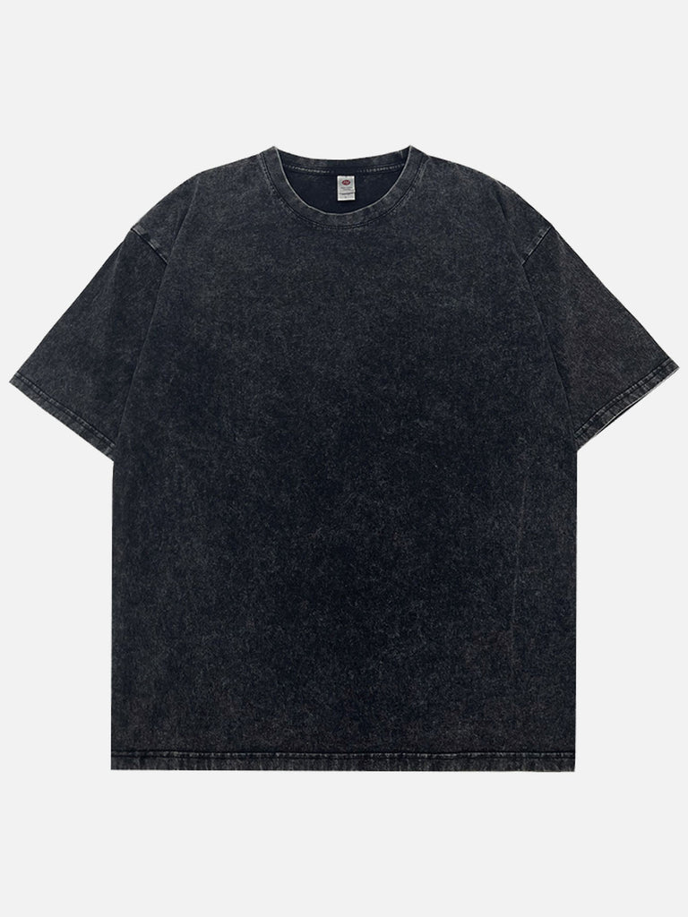 Men's Solid Color Cotton Round Neck Short-Sleeve T-Shirt Basic Cotton Tee Eleven Oasis