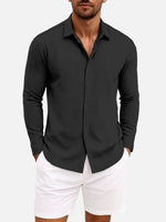Men's Linen Cotton Blend Long Sleeve Shirt Eleven Oasis