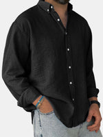 Men's 100% Cotton Button Down Long Sleeve Shirt Eleven Oasis