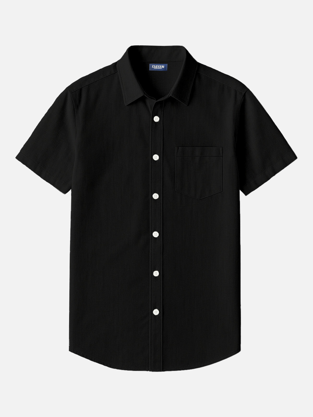 Men's Textured Cotton Classic Pocket Short Sleeve Shirt ElevenOasis