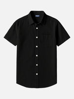 Men's Textured Cotton Classic Pocket Short Sleeve Shirt ElevenOasis