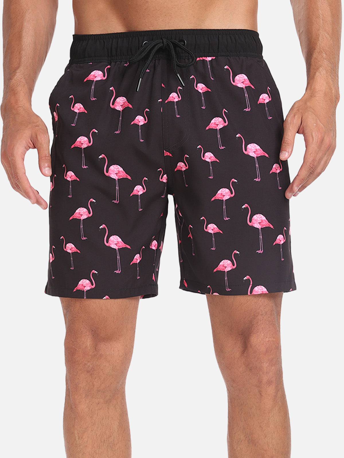 Men’s Vacation Swim Trunks Flamingo Tropical Summer Vacation Board Eleven Oasis
