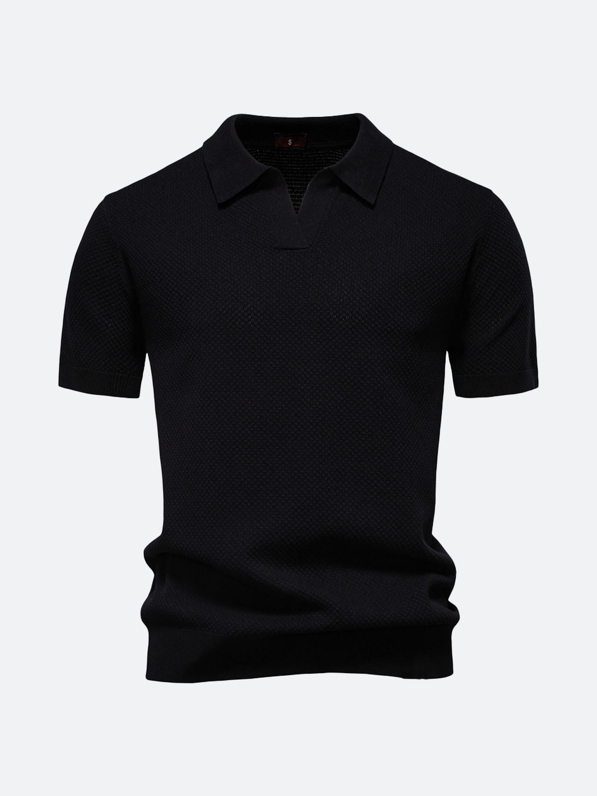 Men's Textured Knit Polo Short Sleeve Shirt Eleven Oasis