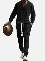 Men's Cable Knit V-Neck Lounge Set Eleven Oasis