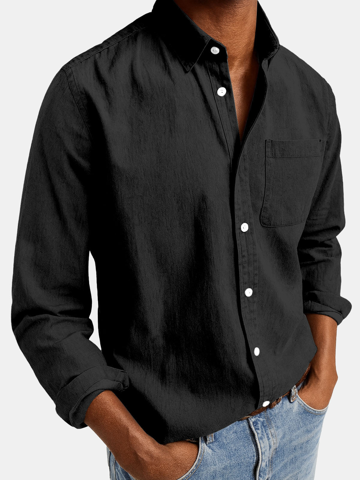 Men's Acid Washed Cotton Long Sleeve Shirt Eleven Oasis