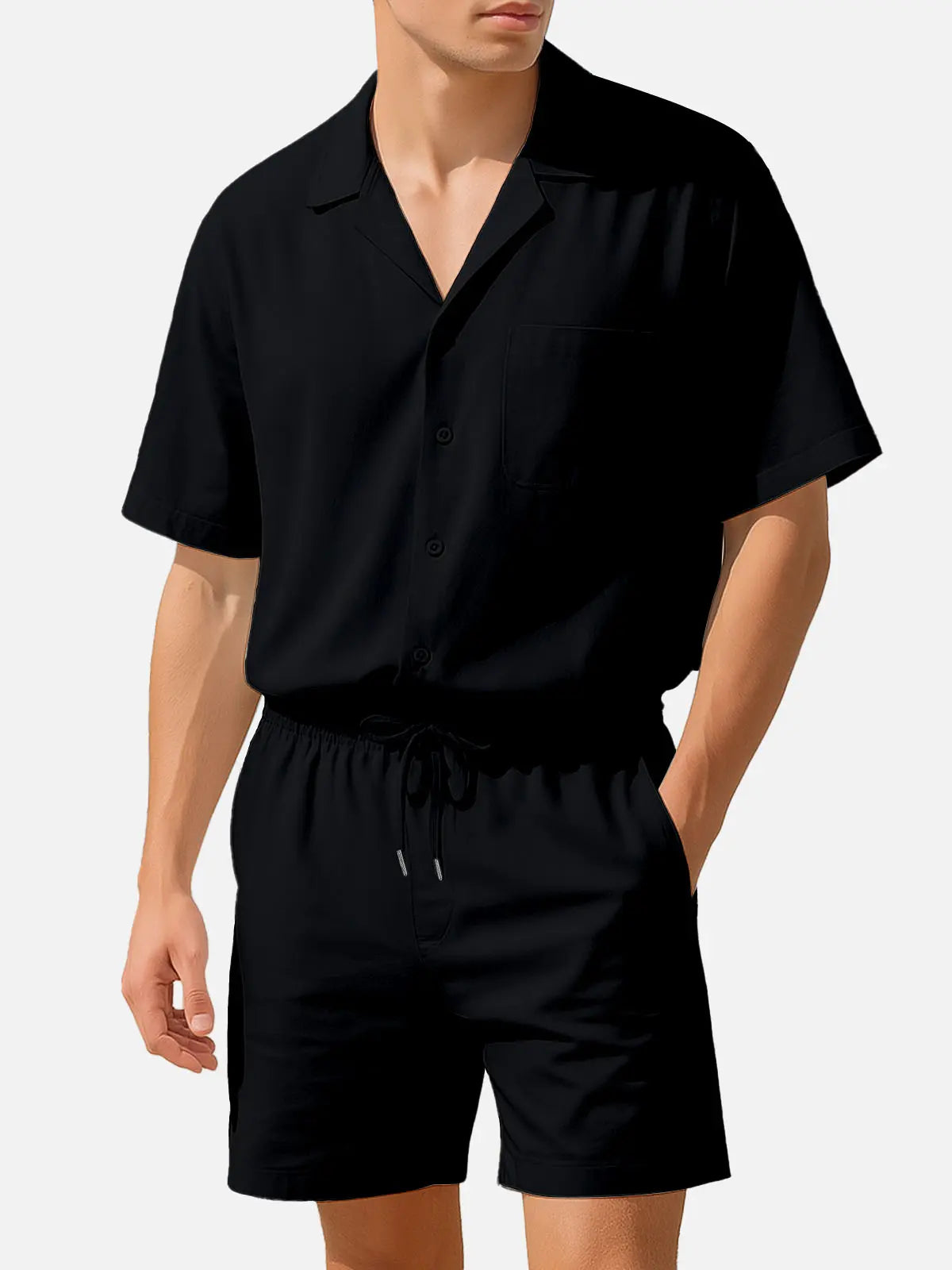 Men's Summer Casual Vacation Camp Collar Set ElevenOasis