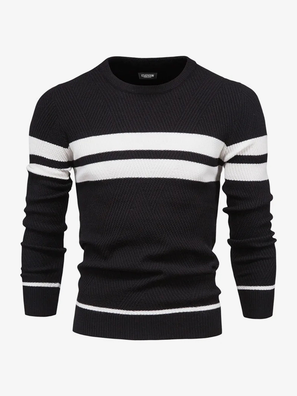 Men's Slim Stripe Knit Sweater Eleven Oasis