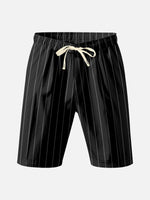 Men's Pinstripe Linen Blend Drawstring Shorts ElevenOasis