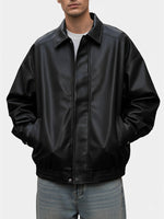 Men's Relaxed Fit Faux Leather Jacket Eleven Oasis