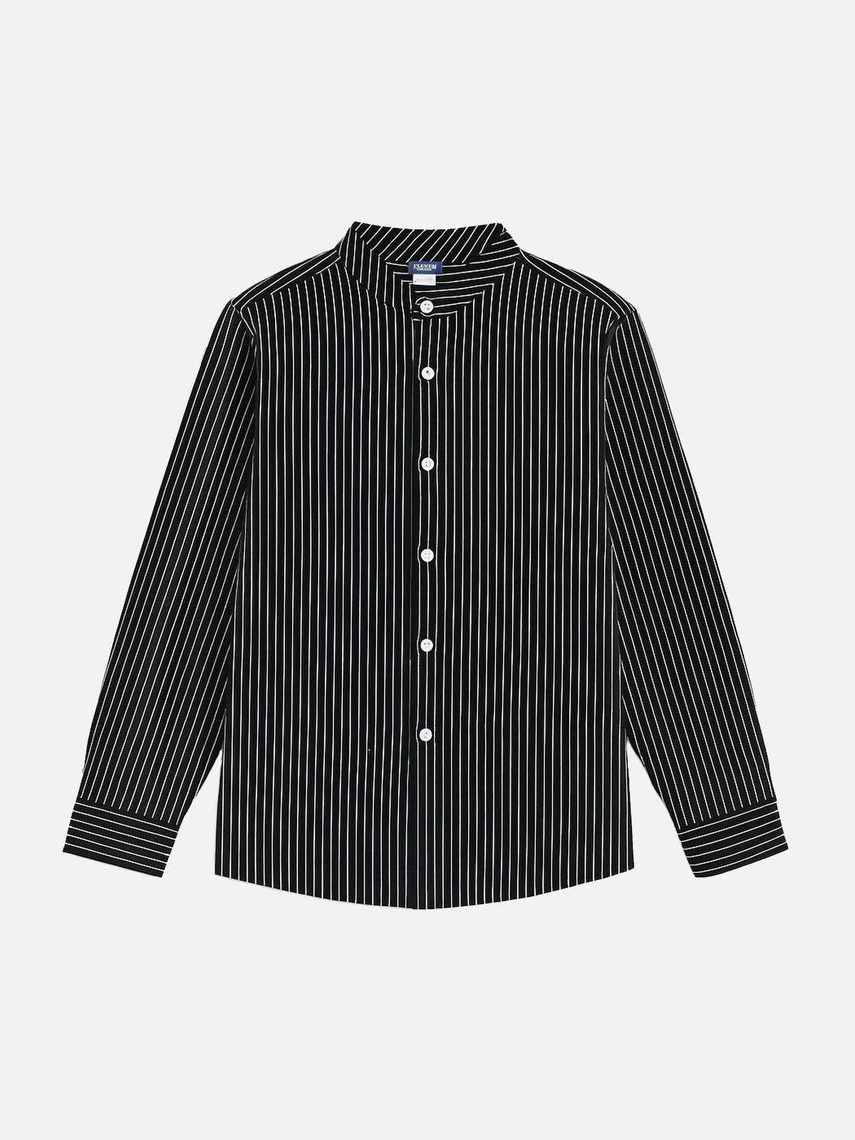 Men's Pinstripe Linen Blend Long Sleeve Shirt ElevenOasis