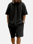 Men's Casual Two-Piece Short Sleeve Shirt and Shorts Set Eleven Oasis