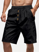 Men's Linen Blend Drawstring Button Fly Shorts Eleven Oasis