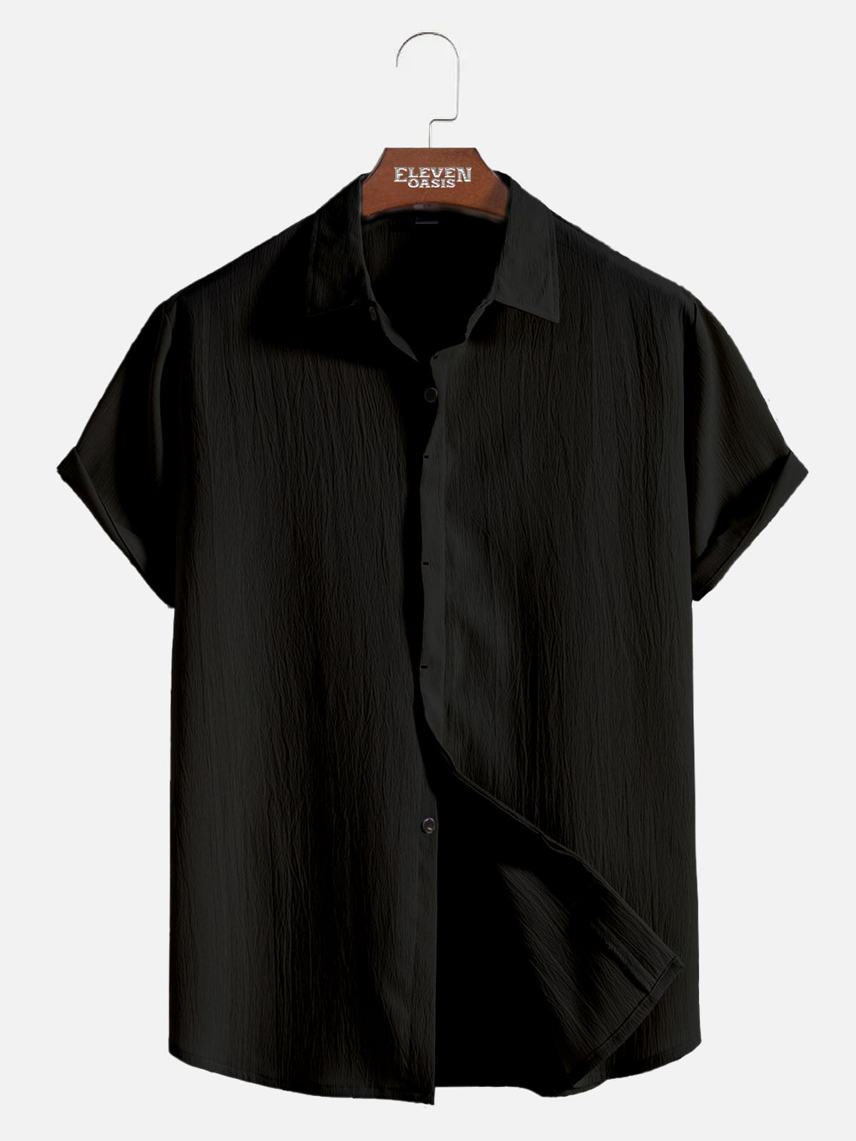 Men's Everyday Crinkle Texture Short Sleeve Shirt ElevenOasis