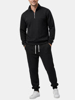 Men's Cable Knit Quarter-Zip Tracksuit Set Eleven Oasis