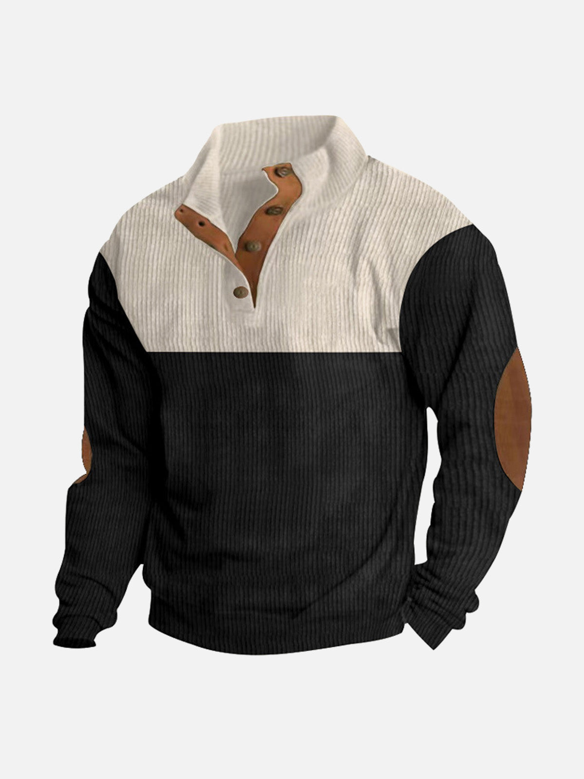Men's Colorblock Henley Pullover Sweatshirt Eleven Oasis