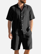 Men's Linen Pinstripe Matching Set Eleven Oasis