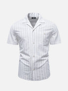 Men's Classic Pinstripe Slim Fit Short Sleeve Shirt Eleven Oasis