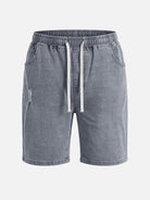 Men's Stretch Cotton Distressed Denim Shorts Eleven Oasis