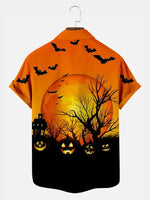 Halloween Forest Men's Short Sleeve ShirtMens short sleeve shirts Big and tall Mens shirts Short sleeve shirts for men Mens 4xl shirts Casual short sleeve shirts